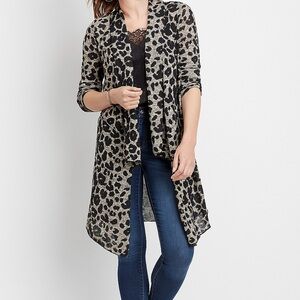 Maurices animal print duster cardigan